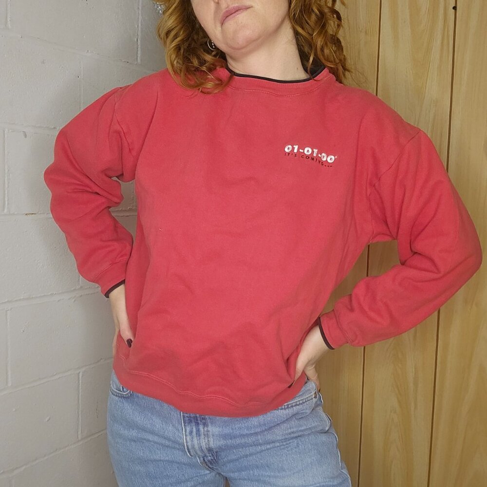 y2k Blokecore Millennial Alt Mark of the Millennium Pull Over Red Sweatshirt